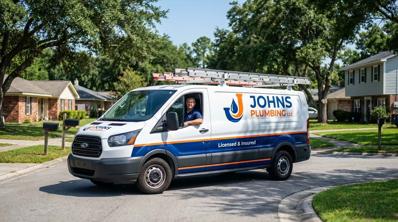 Johns Plumbing LLC service van in Strum, WI