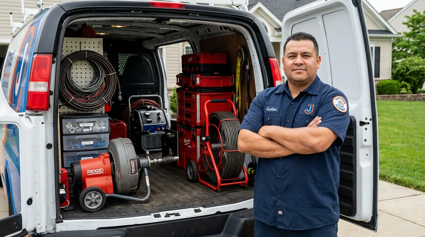 Professional drain cleaning equipment and Johns Plumbing LLC plumber in Strum